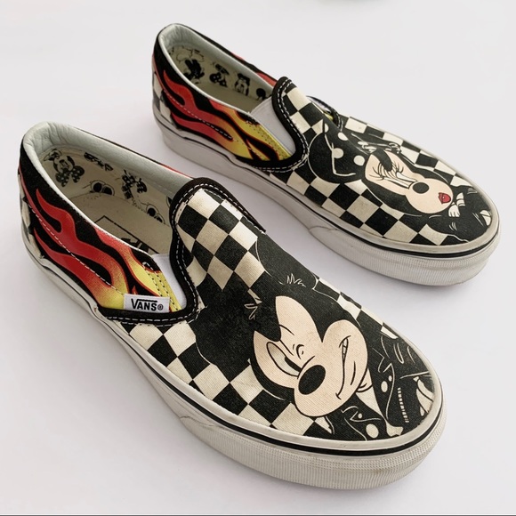 mickey mouse checkered vans